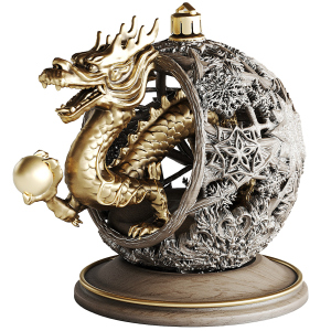 Souvenir made of solid beech "Dragon in a ball"